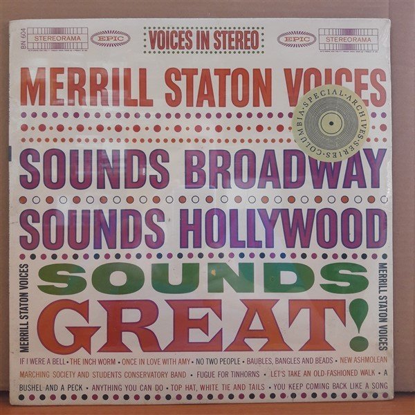 MERRILL STATON VOICES - SOUNDS BROADWAY, SOUNDS HOLLYWOOD, SOUNDS GREAT! - LP DÖNEM BASKISI SIFIR PLAK