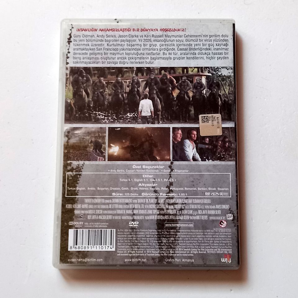 MAYMUNLAR CEHENNEMİ: ŞAFAK VAKTİ / DAWN OF THE PLANET OF THE APES - ANDY SERKIS, JASON CLARKE, GARY OLDMAN - YÖN.: MATT REEVES - DVD 2.EL