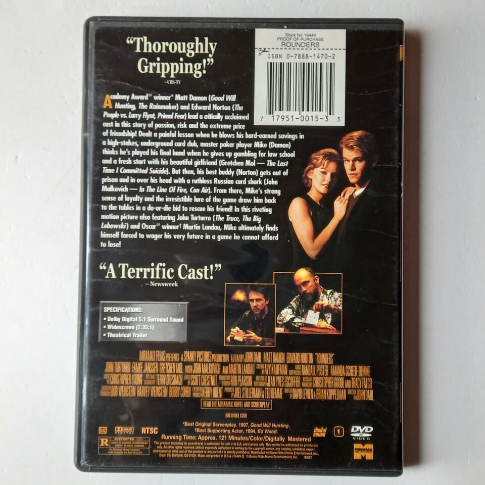 ROUNDERS - MATT DAMON, EDWARD NORTON - DVD 2.EL 1.BÖLGE