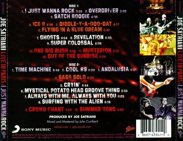 JOE SATRIANI – LIVE IN PARIS: I JUST WANNA ROCK (2009) - 2xCD AMBALAJINDA SIFIR