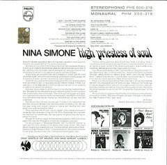 NINA SIMONE - HIGH PRIESTESS OF SOUL (1966) - LP 180GR 2016 EDITION SIFIR PLAK
