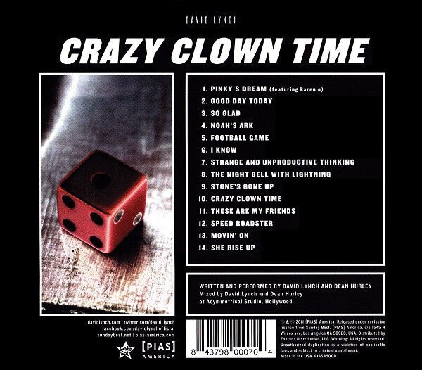 DAVID LYNCH – CRAZY CLOWN TIME (2011) - CD DIGIPAK AMBALAJINDA SIFIR