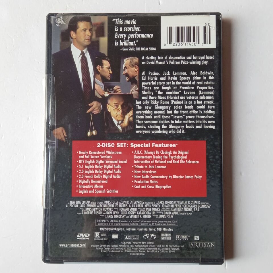 GLENGARRY GLENROSS - AL PACINO, JACK LEMMON - 2DVD 2.EL 1.BÖLGE
