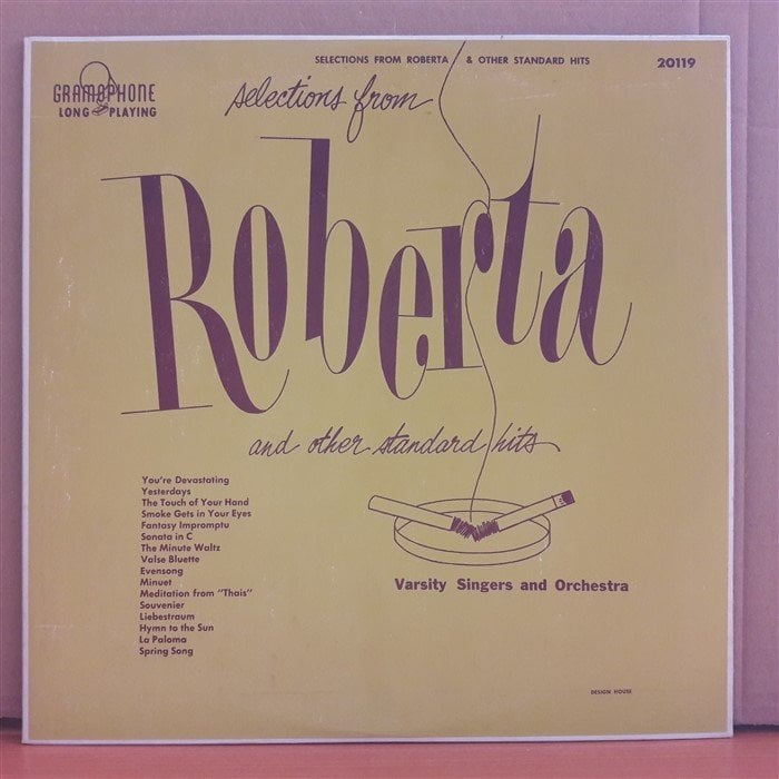 ROBERTA AND OTHER STANDART HITS - VARSITY SINGERS AND ORCHESTRA (1954) - LP 2.EL PLAK