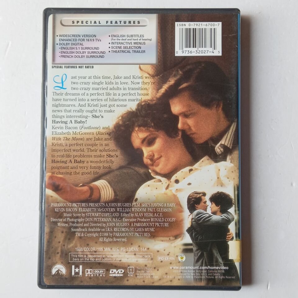 SHE\'S HAVING A BABY - KEVIN BACON, ELIZABETH MCGOVERN - DVD 2.EL 1.BÖLGE