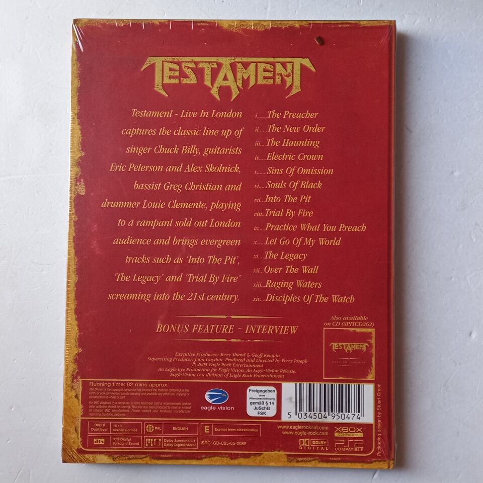 TESTAMENT – LIVE IN LONDON (2005) - DVD DIGIPAK AMBALAJINDA SIFIR