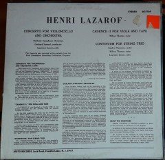 LAZAROF: CONCERTO FOR VIOLONCELLO AND ORCHESTRA - LP SIFIR