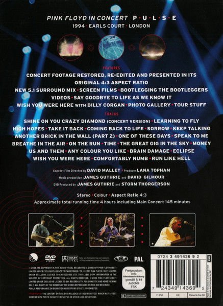 PINK FLOYD - PULSE (1995) - 2xDVD 2005 DIGIPAK 2.EL