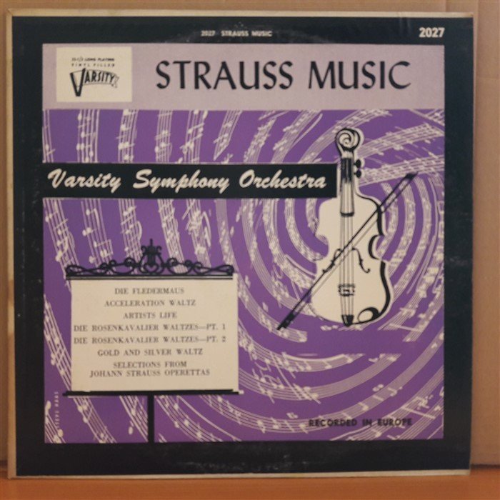 STRAUSS MUSIC - VARSITY SYMPHONY ORCHESTRA - LP 2.EL PLAK