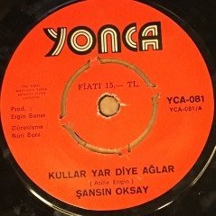 ŞANSIN OKSAY - KULLAR YAR DİYE AĞLAR / GÜLMEYİ UNUTTUM 7'' 45 DEVİR YONCA MÜZİK