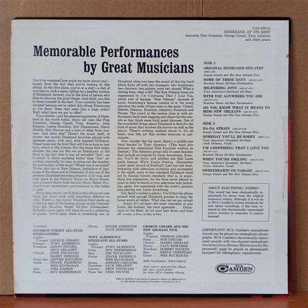 PETE FOUNTAIN, GEORGE GIRARD, TONY ALMERICO – DIXIELAND AT IT'S BEST (1964) - LP 2.EL PLAK