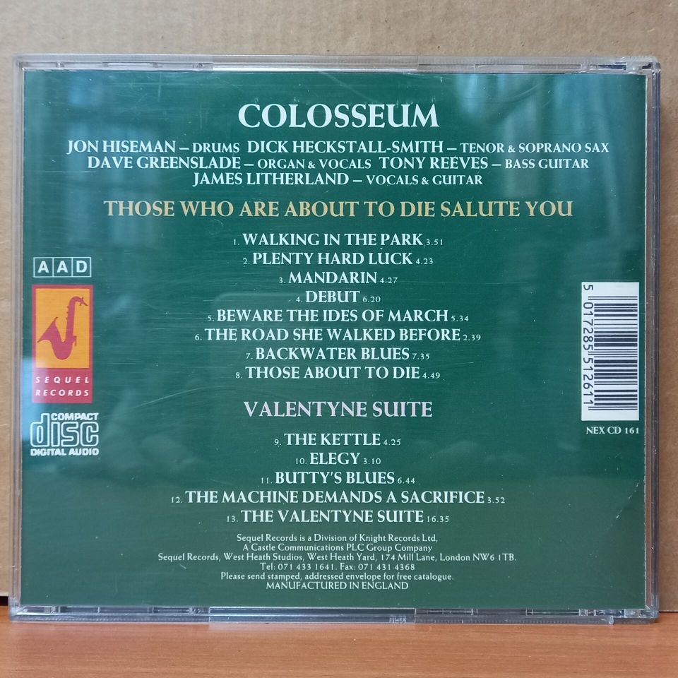 COLOSSEUM – THOSE WHO ARE ABOUT TO DIE SALUTE YOU / VALENTYNE SUITE (1990) - CD 2.EL