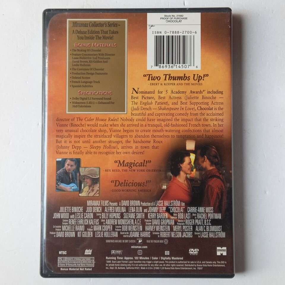 CHOCOLAT - JULIETTE BINOCHE, JOHNNY DEPP - DVD 2.EL 1.BÖLGE