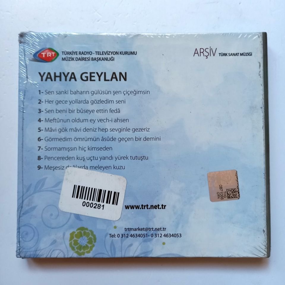 YAHYA CEYLAN / TÜRK SANAT MÜZİĞİ / TRT ARŞİV SERİSİ 294 - CD SIFIR