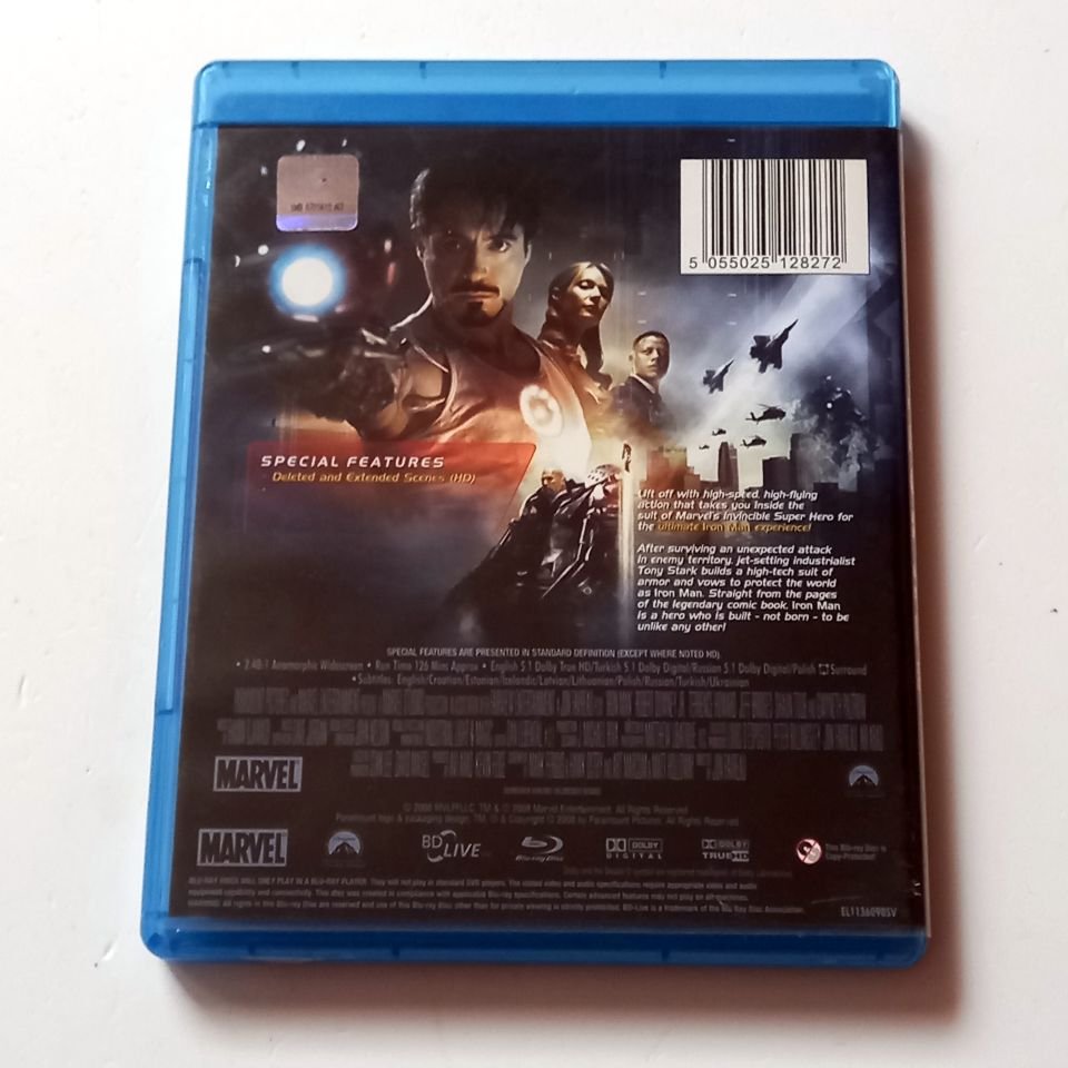 IRON MAN - ROBERT DOWNEY JR., GWYNETH PALTROW, TERENCE HOWARD, YÖN.: JON FAVREAU - BLU-RAY 2.EL