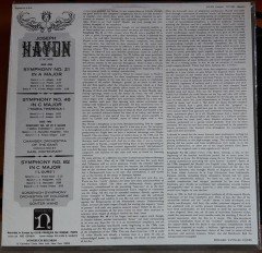 HAYDN: SYMPHONIES NOS. 21, 48 & 82, KARL RISTENPART - LP SIFIR