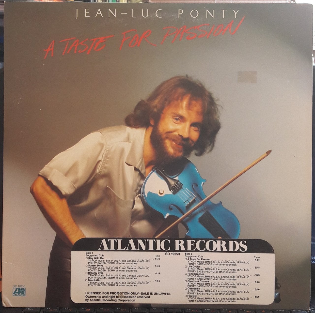 JEAN-LUC PONTY - A TASTE FOR PASSION (1979) - PLAK 2.EL