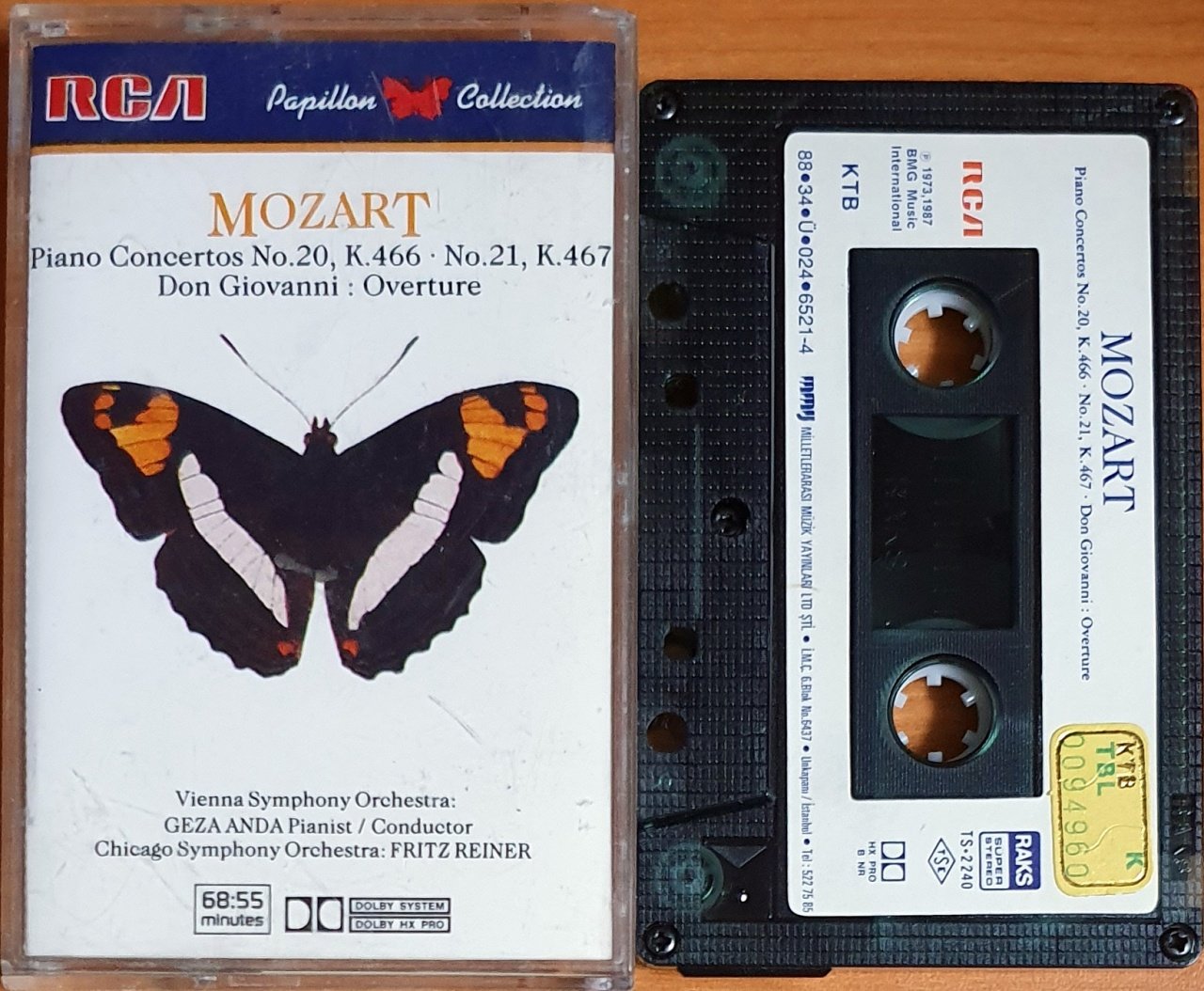 MOZART / PIANO CONCERTOS NO.20, K.466 / NO.21, K.467 / DON GIOVANNI: OVERTURE (1988) - KASET MMY 2.EL