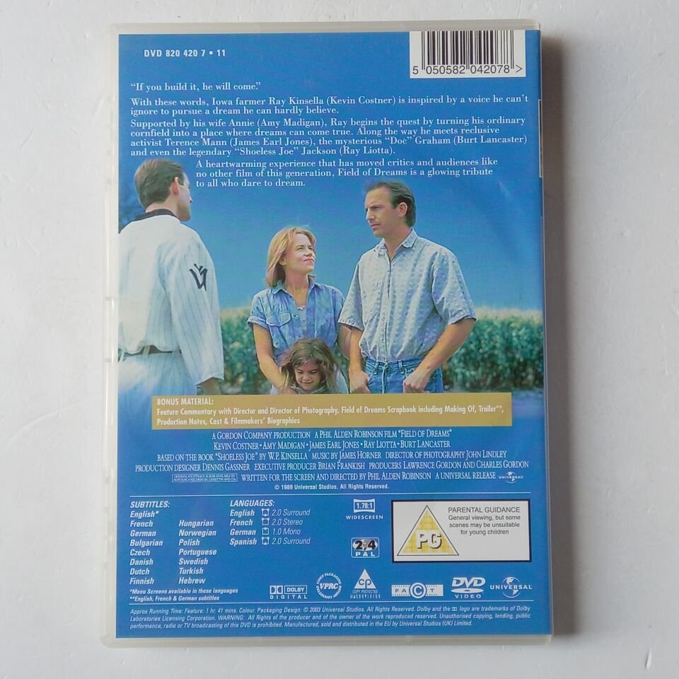 FIELD OF DREAMS - KEVIN COSTNER - DVD 2.EL