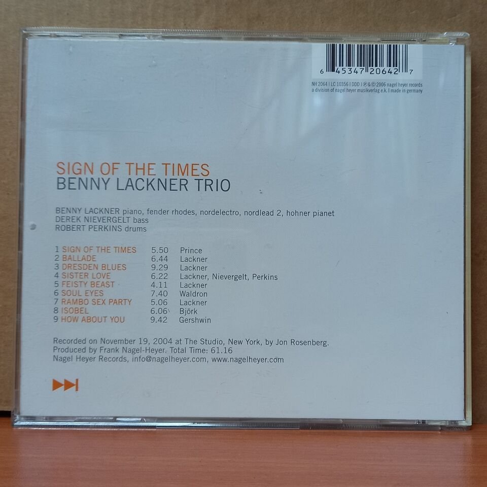 BENNY LACKNER TRIO - SIGN OF THE TIMES (2006) - CD 2.EL