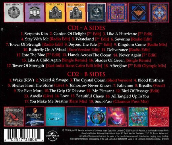 THE MISSION – SINGLES A'S & B'S (2015) - 2CD REMASTERED JEWEL CASE AMBALAJINDA SIFIR