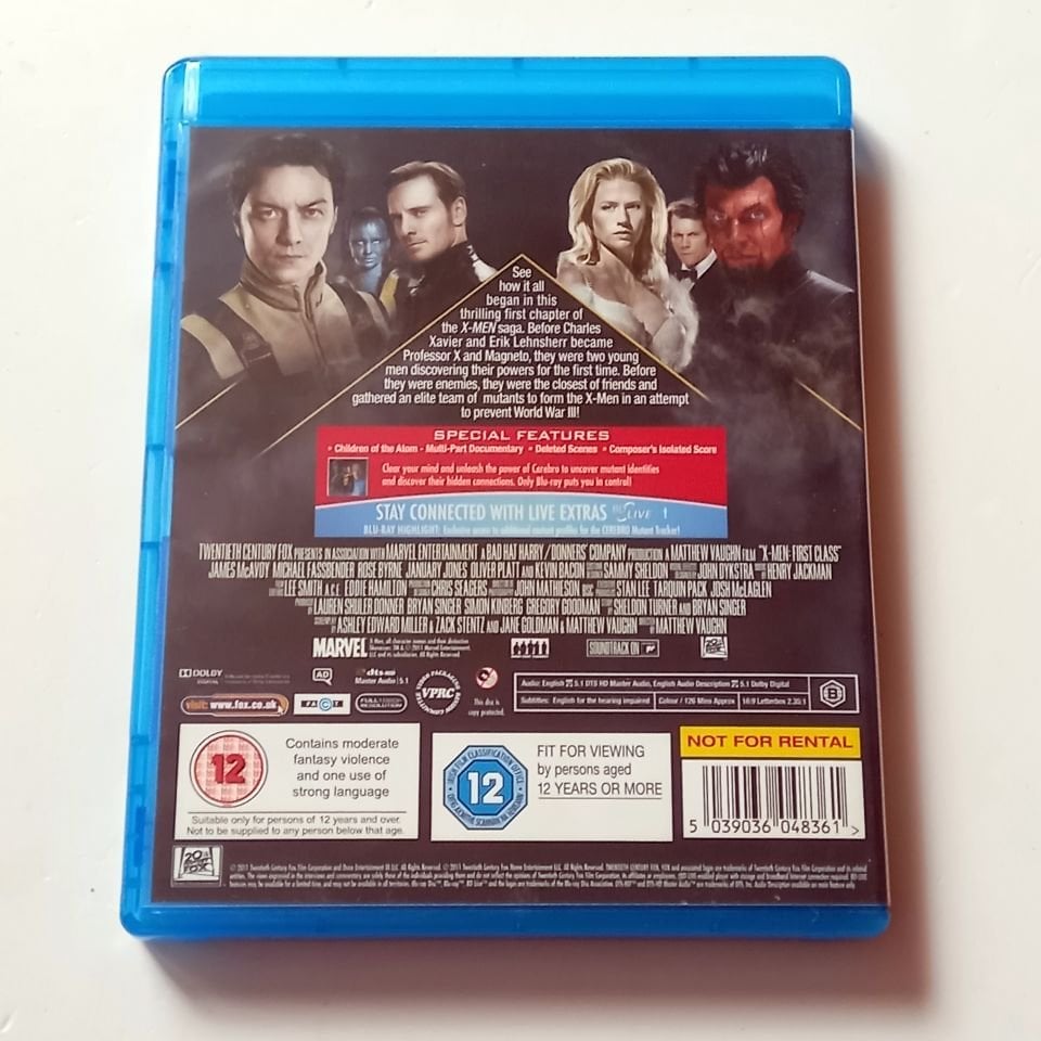 X-MEN FIRST CLASS -  JAMES MCAVOY, MICHAEL FASSBENDER, ROSE BYRNE, YÖN.: MATTHEW VAUGHN - BLU-RAY 2.EL TÜRKÇE ALTYAZI YOKTUR