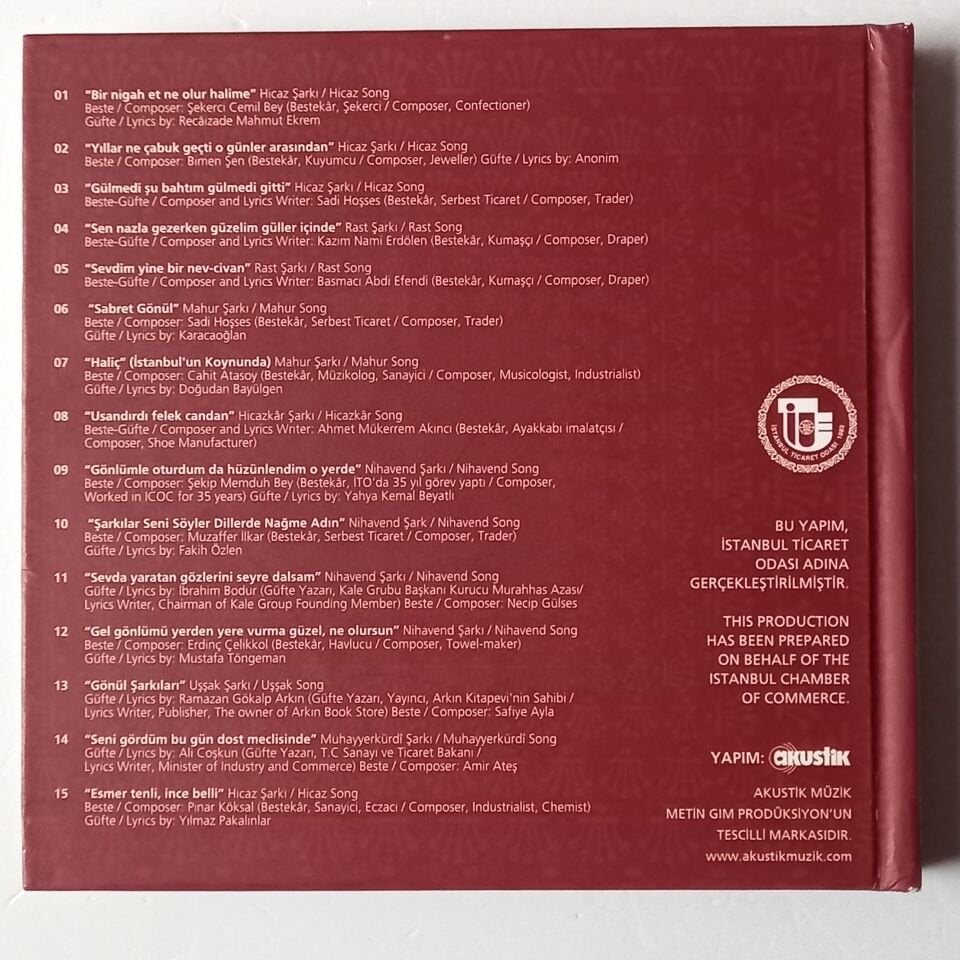 MELİHAT GÜLSES – MUSİKİŞİNAS TÜCCARLARIMIZ / MUSIC-LOVING TRADESMEN (2006) - CD DIGIPAK 2.EL