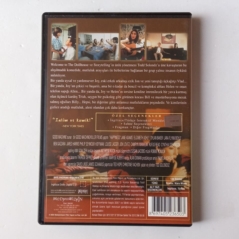 HAPPINESS / MUTLULUK - TODD SOLONDZ, JANE ADAMS, PHILIP SEYMOURHOFFMAN - DVD 2.EL