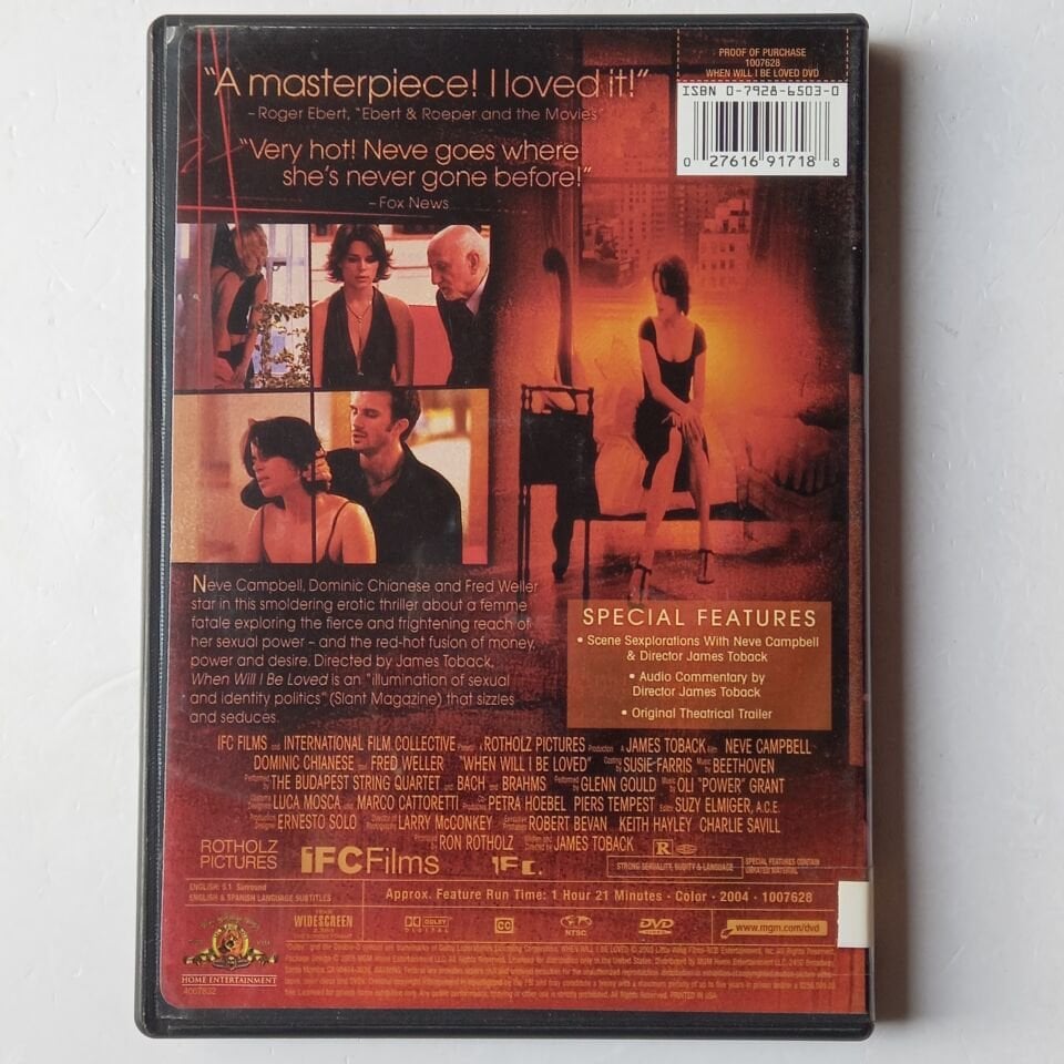 WHEN WILL I BE LOVED - NEVE CAMPBELL, DOMINIC CHIANESE, FRED WELLER - DVD 2.EL 1 .BÖLGE