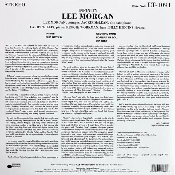 LEE MORGAN - INFINITY (1981) - LP 2023 BLUE NOTE TONE POET SERIES SIFIR PLAK