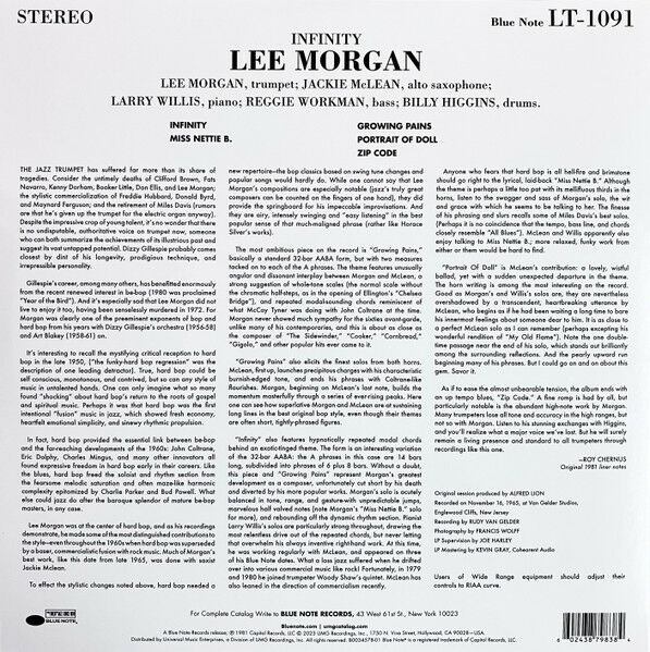 LEE MORGAN - INFINITY (1981) - LP 2023 BLUE NOTE TONE POET SERIES SIFIR PLAK