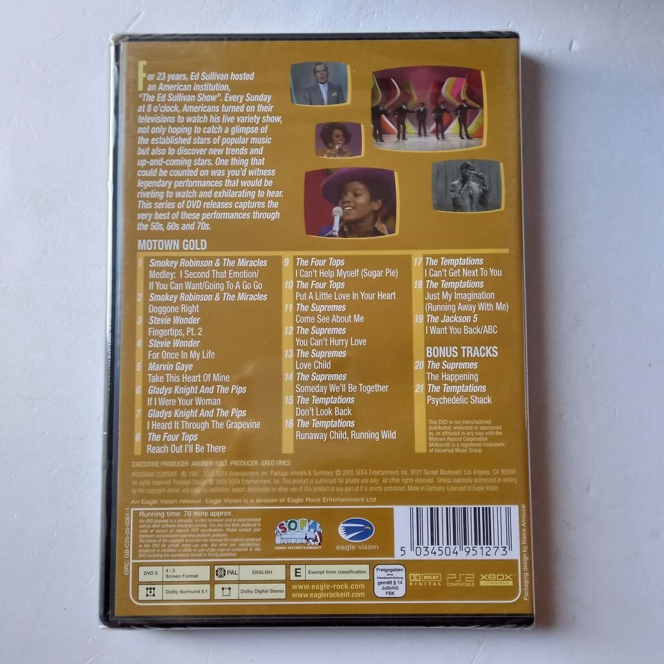 ED SULLIVAN'S ROCK N' ROLL CLASSICS - MOTOWN GOLD ON THE ED SULLIVAN SHOW (2005) - DVD AMBALAJINDA SIFIR