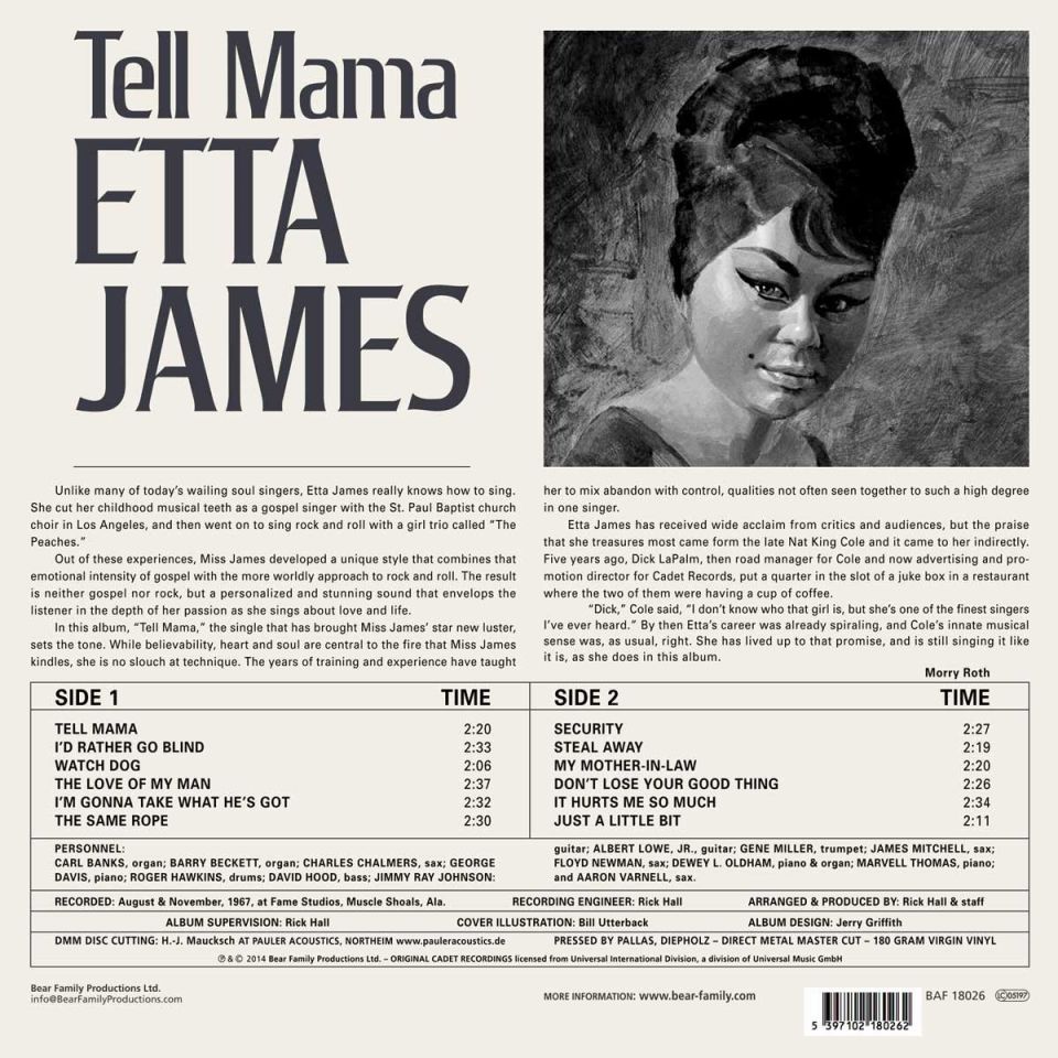 ETTA JAMES - TELL MAMA (1968) - LP 180GR 2014 EDITION SIFIR PLAK