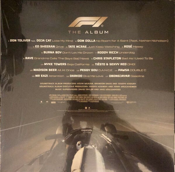 F1 THE ALBUM - SOUNDTRACK / ED SHEERAN, DOJA CAT , RAYE , CHRIS ATAPLETON , TIESTO & many more (2025) - LP GOLD COLOURED EDITION SIFIR PLAK
