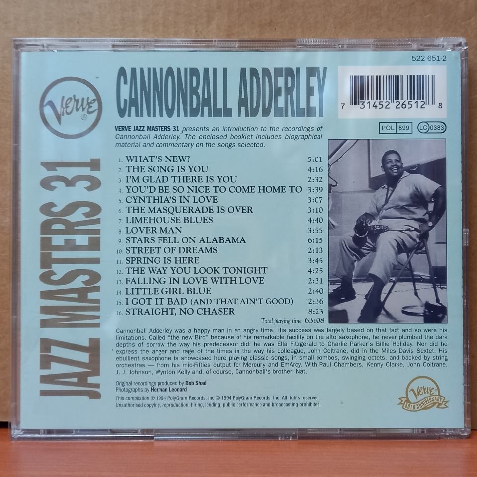 CANNONBALL ADDERLEY / VERVE JAZZ MASTERS 31 (1994) - CD 2.EL