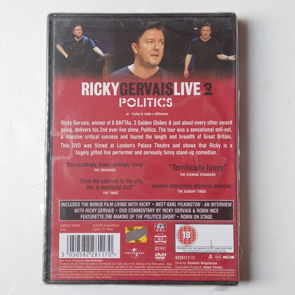 RICKY GERVAIS LIVE 2 POLITICS - DVD 2.EL