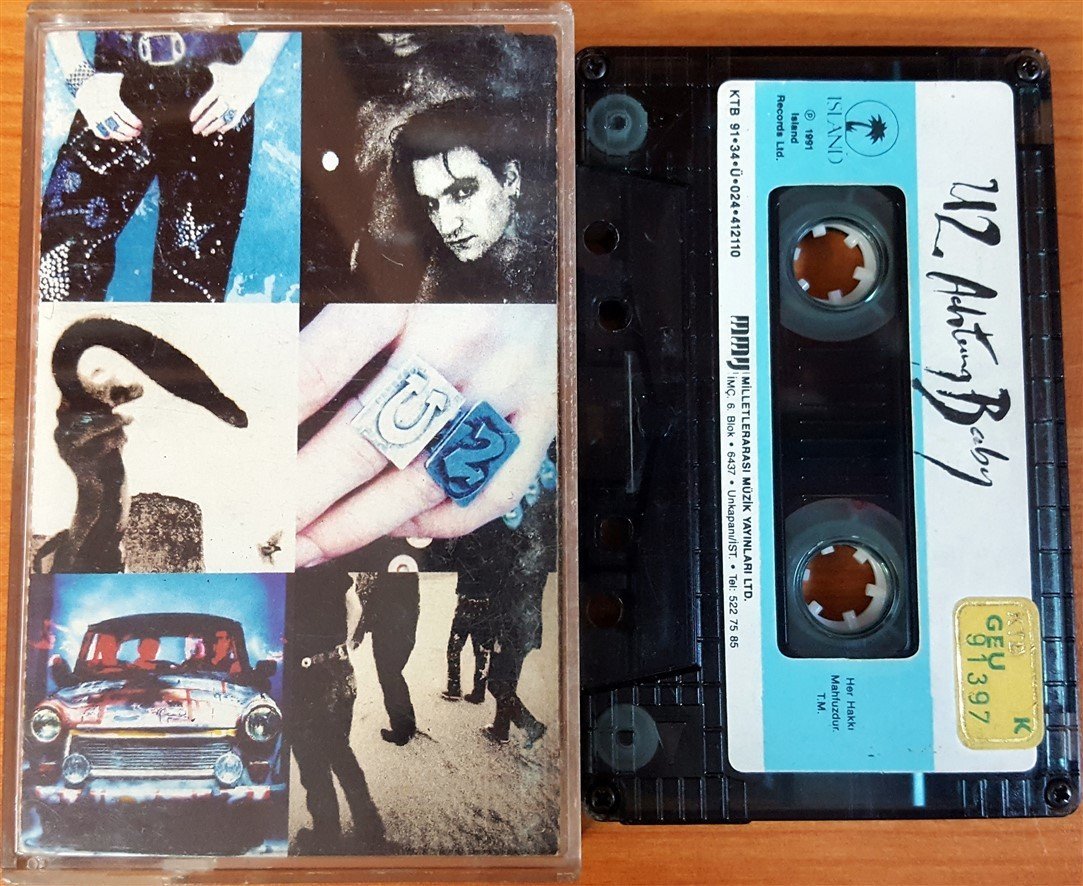 U2 - ACHTUNG BABY (1991) MMY CASSETTE MADE IN TURKEY ''USED'' PAPER LABEL