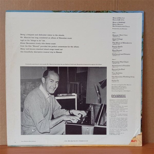 MUSIC OF HAWAII / HENRY MANCINI AND HIS ORCHESTRA AND CHORUS (1966) - LP 2.EL PLAK