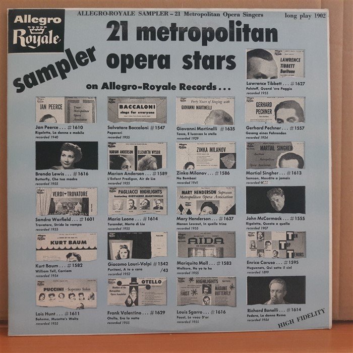 SAMPLER 21 METROPOLITAN OPERA STARS - LP 2.EL PLAK