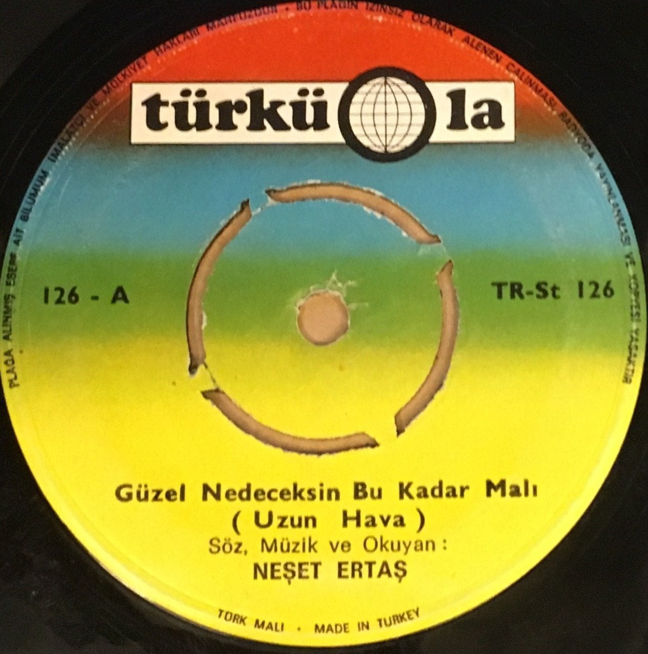 NEŞET ERTAŞ - GÜZEL NEDECEKSİN BU KADAR MALI (UZUN HAVA) /SEHER VAKTİ ÇALDIM YARİN KAPISINI 7'' 45 DEVİR