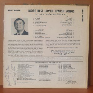 JAN BART - MORE BEST LOVED JEWISH SONGS (1960) - LP 2.EL PLAK