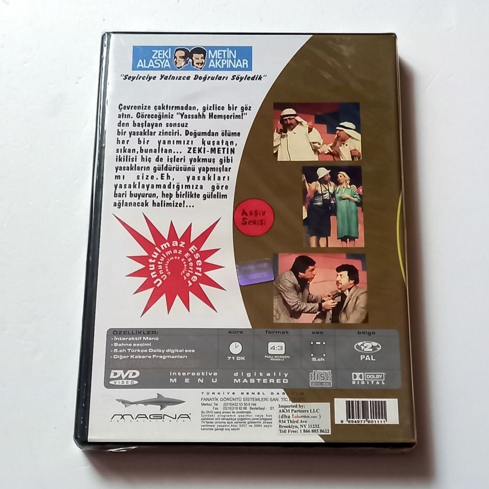 YASAKLAR 1 - DEVEKUŞU KABARE - METİN AKPINAR, ZEKİ ALASYA - DVD AMBALAJINDA SIFIR