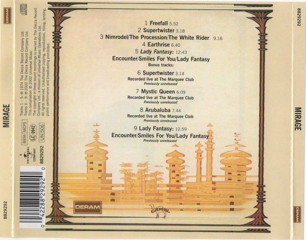 CAMEL – MIRAGE (1974) CD AMBALAJINDA SIFIR