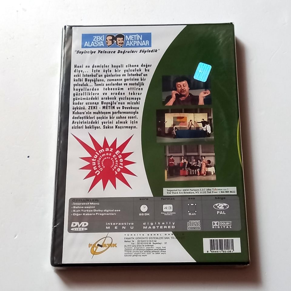 BEYOĞLU BEYOĞLU 2 - DEVEKUŞU KABARE - METİN AKPINAR, ZEKİ ALASYA - DVD AMBALAJINDA SIFIR
