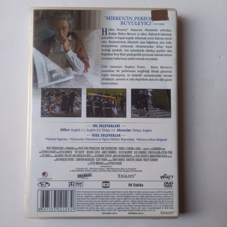 THE QUEEN - KRALİÇE - HELEN MIRREN - MICHAEL SHEEN - STEPHEN FREARS - DVD 2.EL
