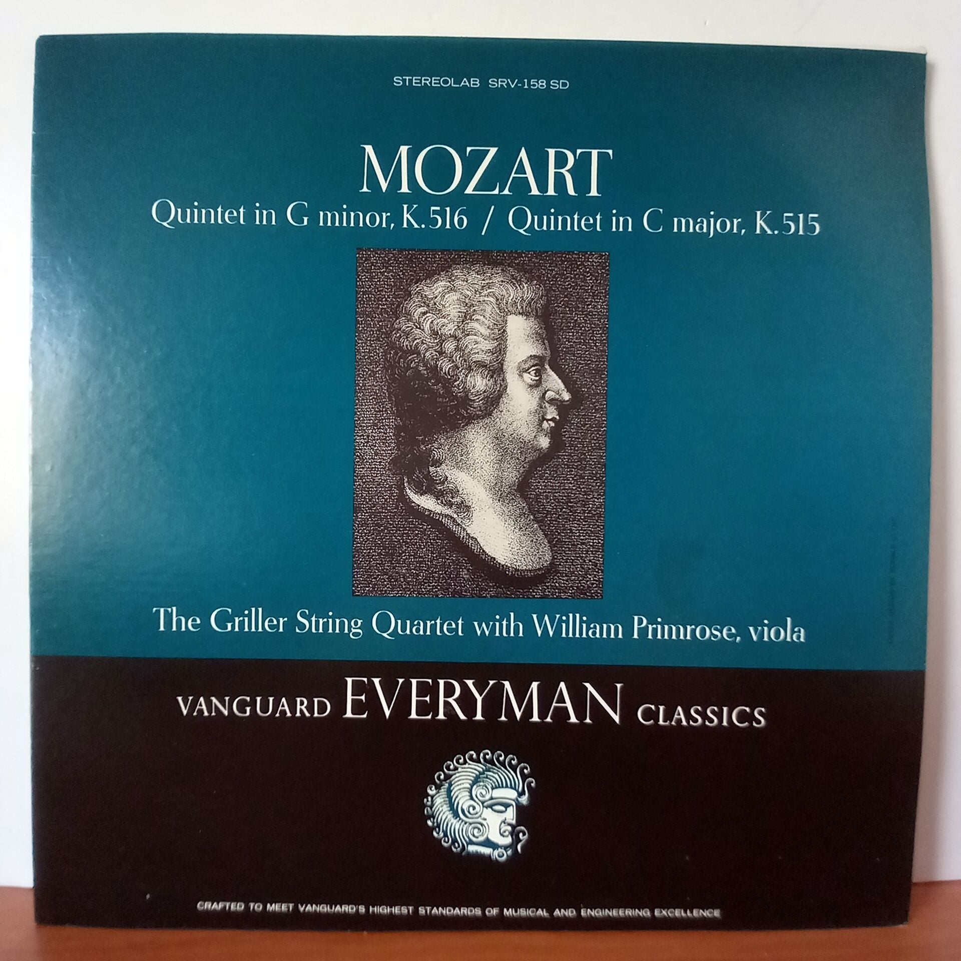 MOZART: QUINTETS K. 516 AND K. 515 / THE GRILLER STRING QUARTET WITH WILLIAM PRIMROSE - LP 2.EL PLAK