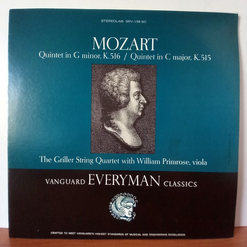 MOZART: QUINTETS K. 516 AND K. 515 / THE GRILLER STRING QUARTET WITH WILLIAM PRIMROSE - LP 2.EL PLAK