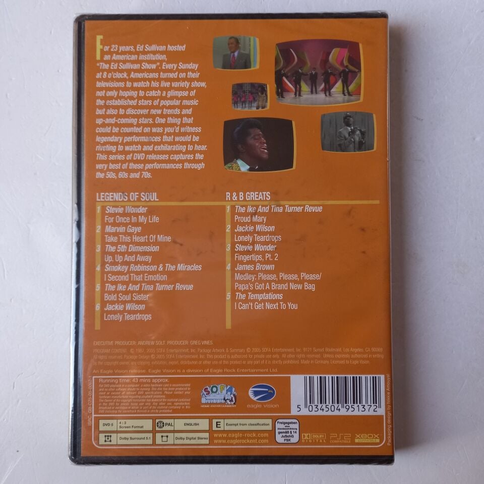 ED SULLIVAN'S ROCK 'N' ROLL CLASSICS - LEGENDS OF SOUL / R&B GREATS (2004) - DVD AMBALAJINDA SIFIR