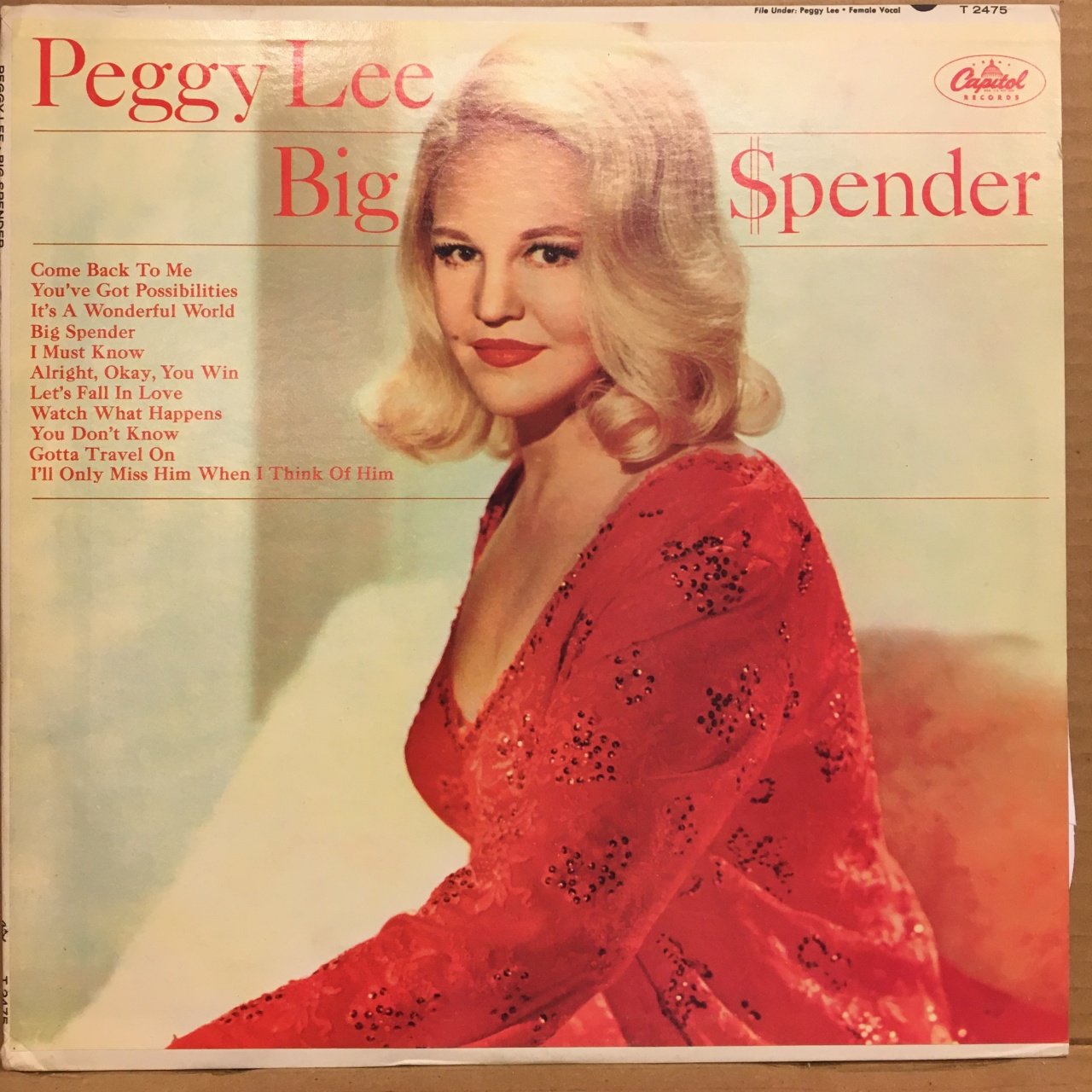 PEGGY LEE - BIG SPENDER 1966 2.EL PLAK