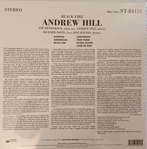 ANDREW HILL – BLACK FIRE (1964) - LP 2019 BLUE NOTE TONE POET SERIES SIFIR PLAK